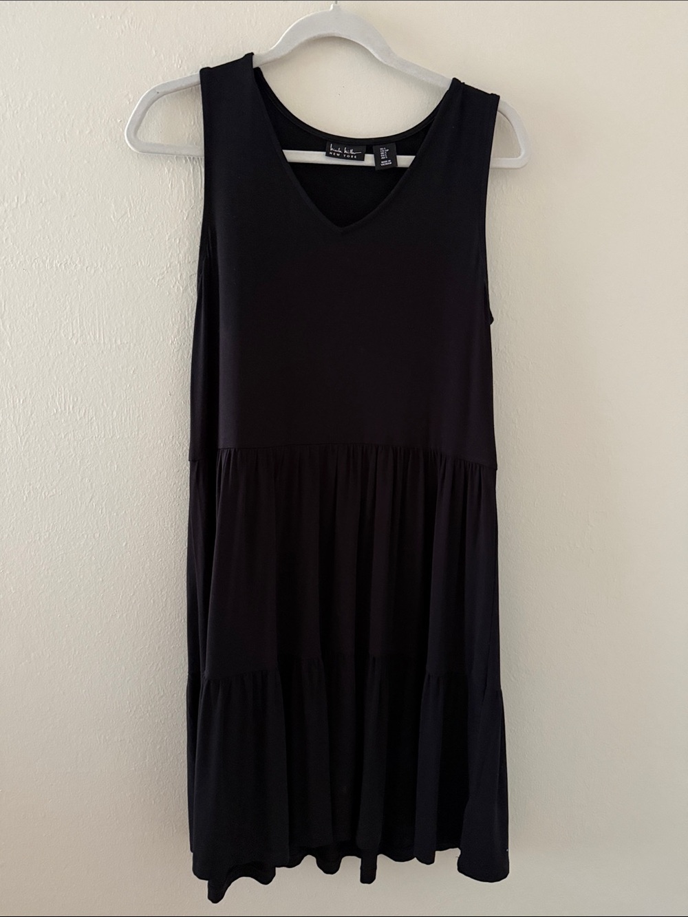 Black Sleeveless V-Neck Tiered Dress